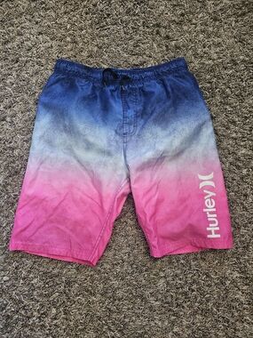 Hurley Ombre Blue to Pink Swim Trunks